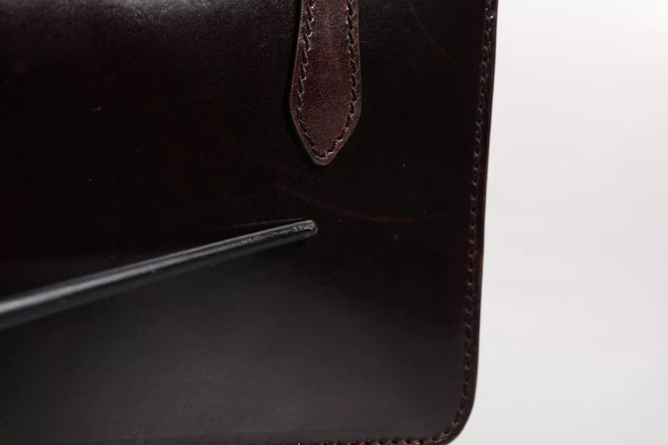 Dolce & Gabbana Maroon Horse Leder Logo Plaque Mini Crossbody Tasche