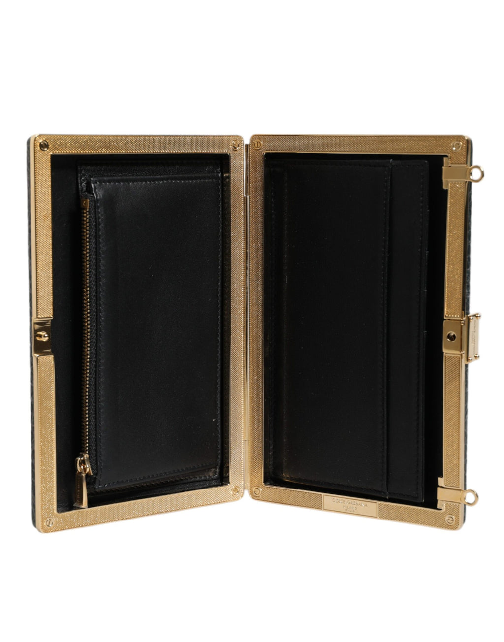 Dolce & Gabbana Schwarze Leder Clutch Abend Crossbody Tasche