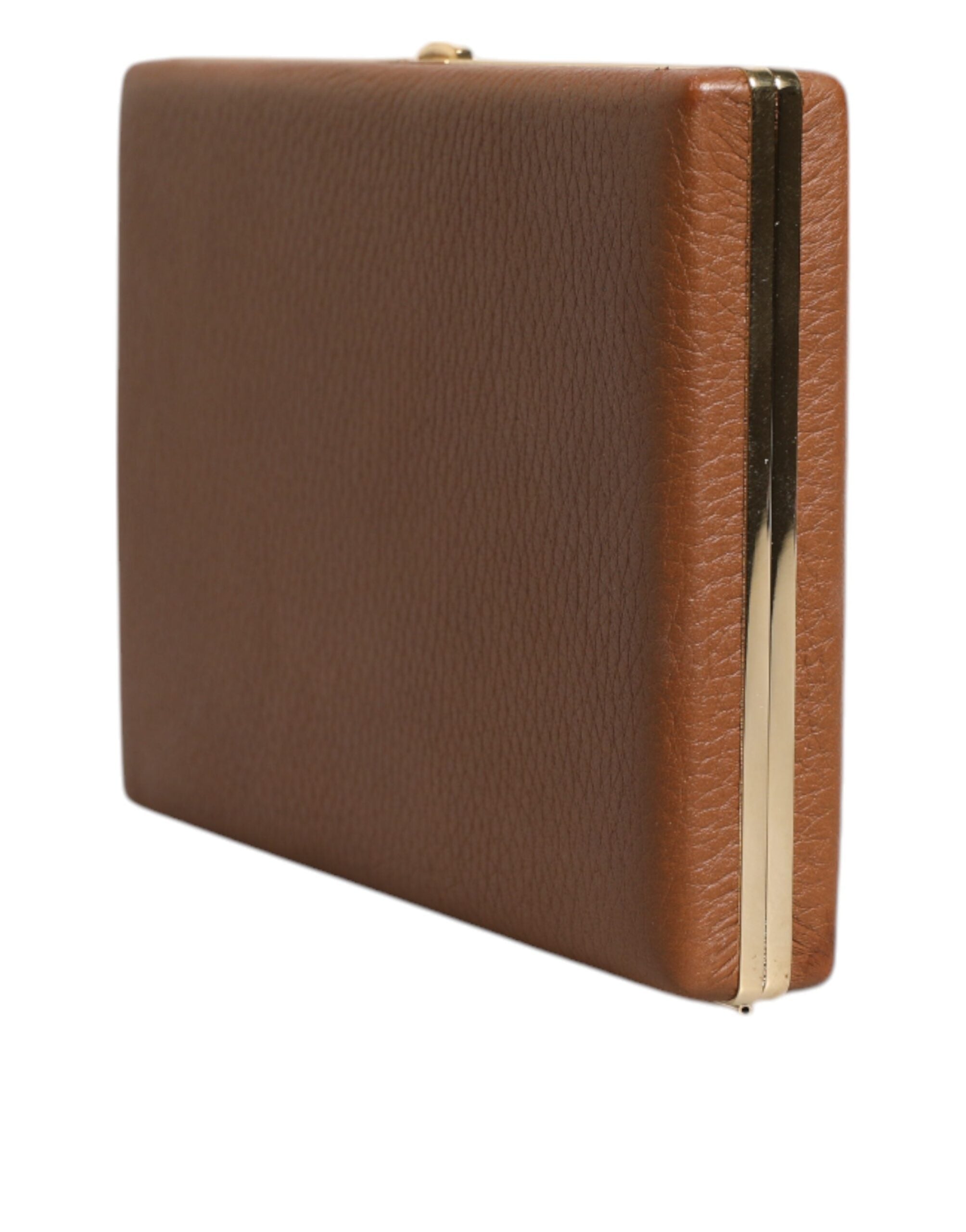 Dolce & Gabbana Braune Leder Clutch Abend Crossbody Tasche