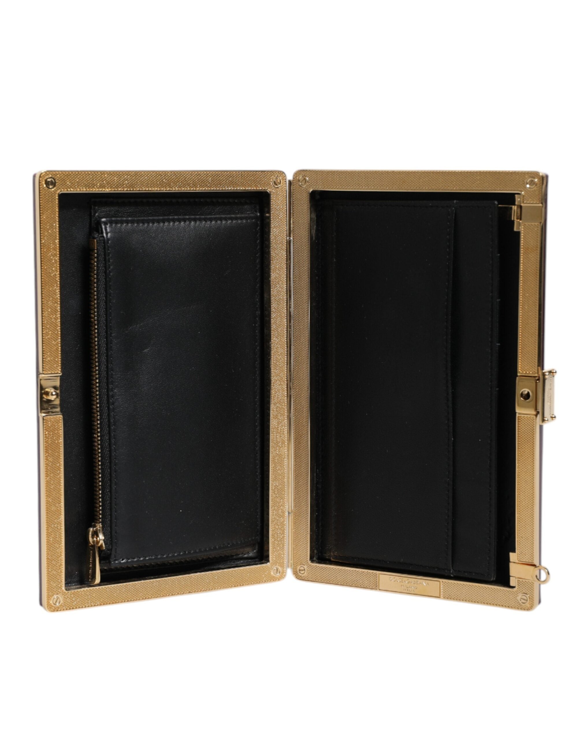 Dolce & Gabbana Lila Leder Clutch Abend Crossbody Tasche