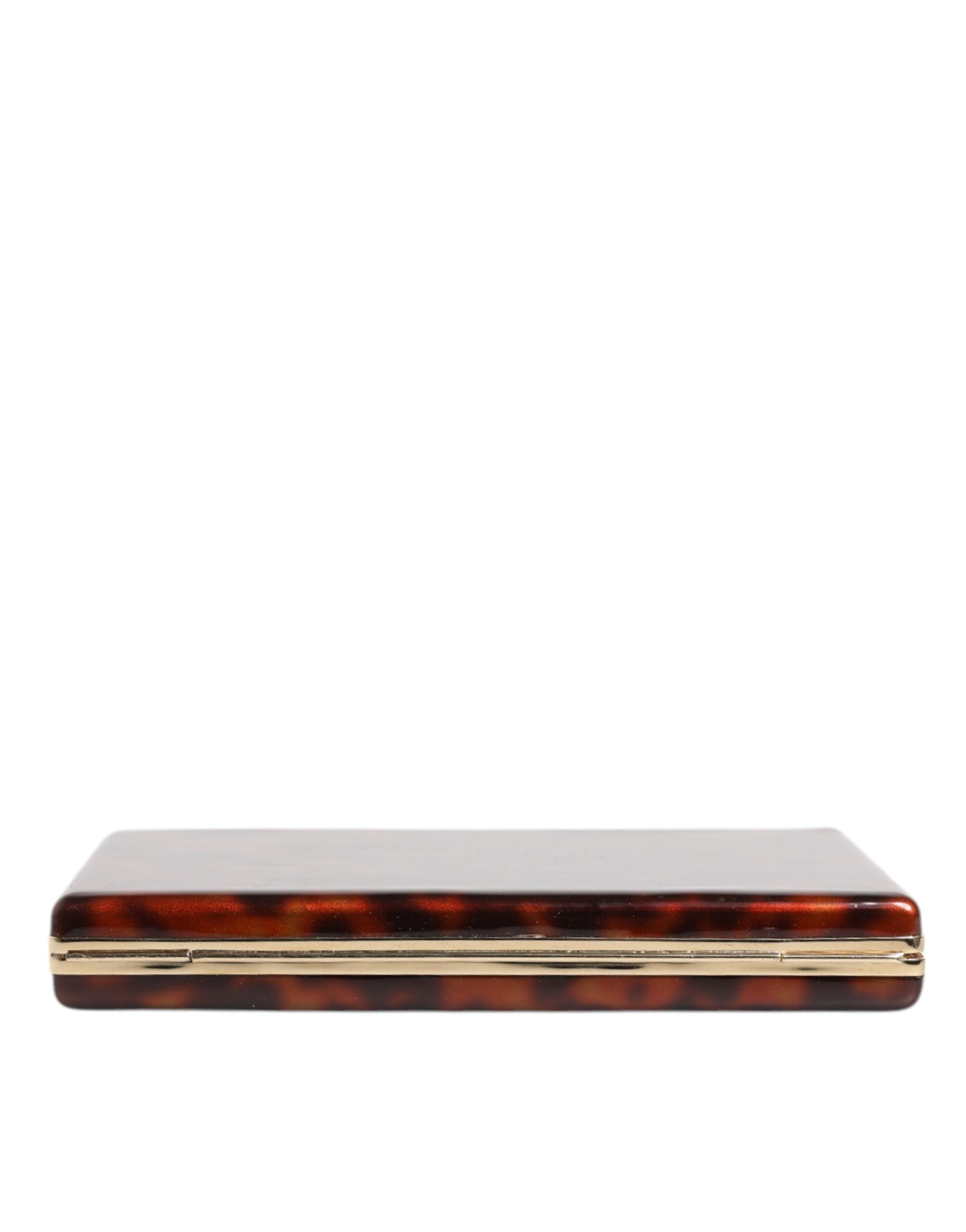 Dolce & Gabbana Braune Leder Clutch Abend Crossbody Tasche