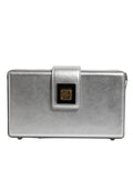 Dolce & Gabbana Metallic Silver DG BOX Leather Shoulder Strap Bag