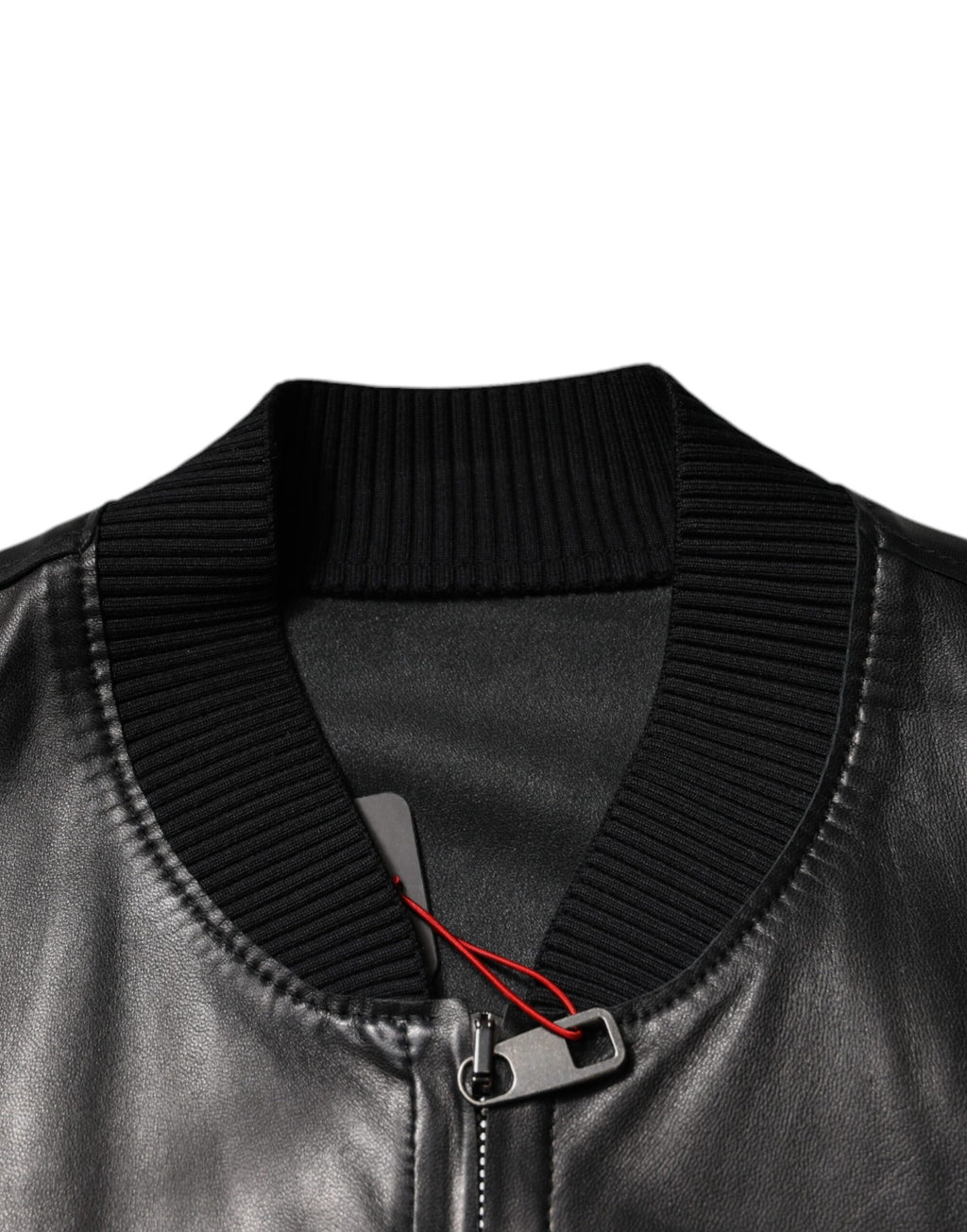 Dolce & Gabbana Schwarze Lammfell-Blouson-Jacke mit durchgehendem Reißverschluss