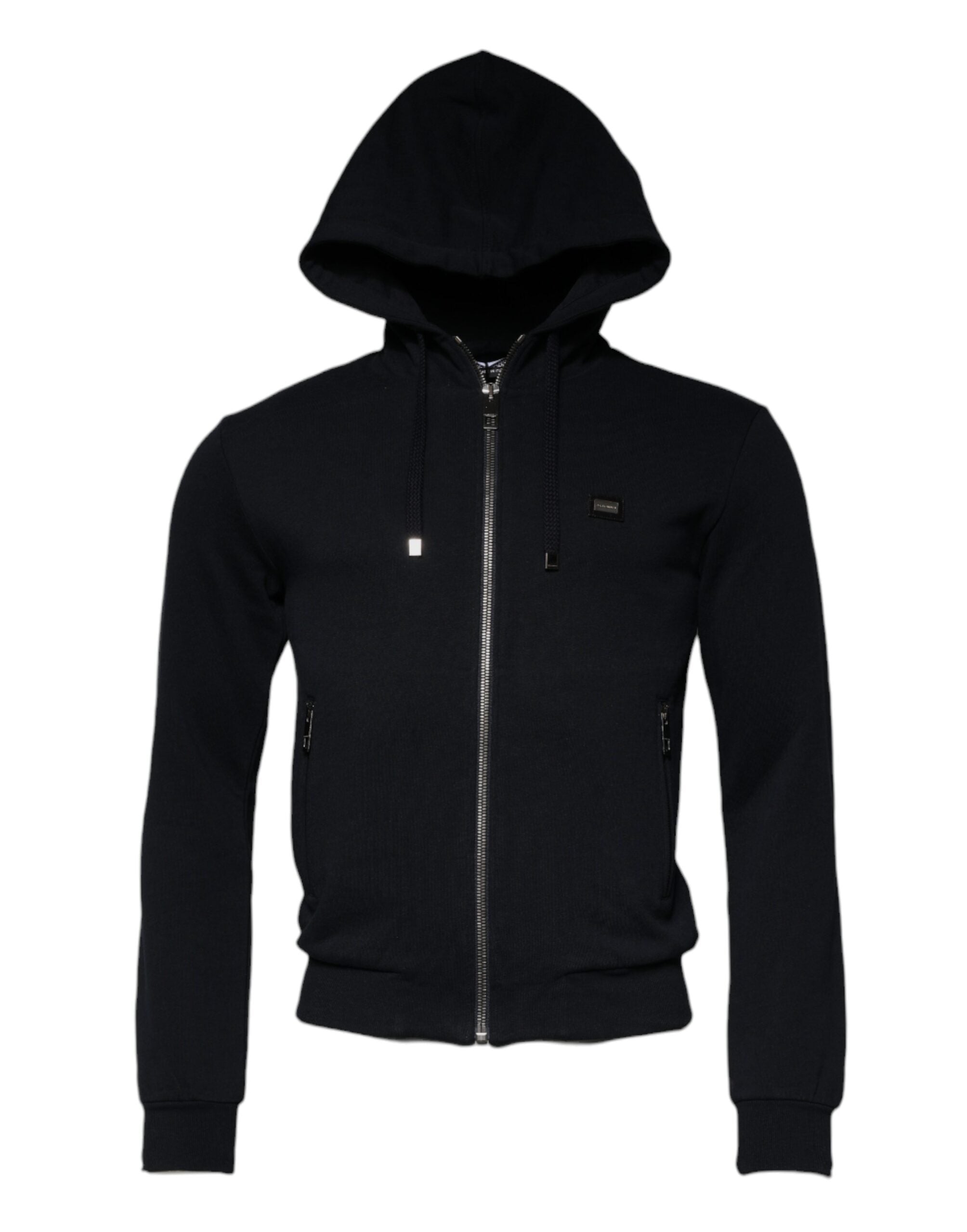 Dolce & Gabbana Blaues Logo Sweatshirt mit Kapuze und Reißverschluss Pullover