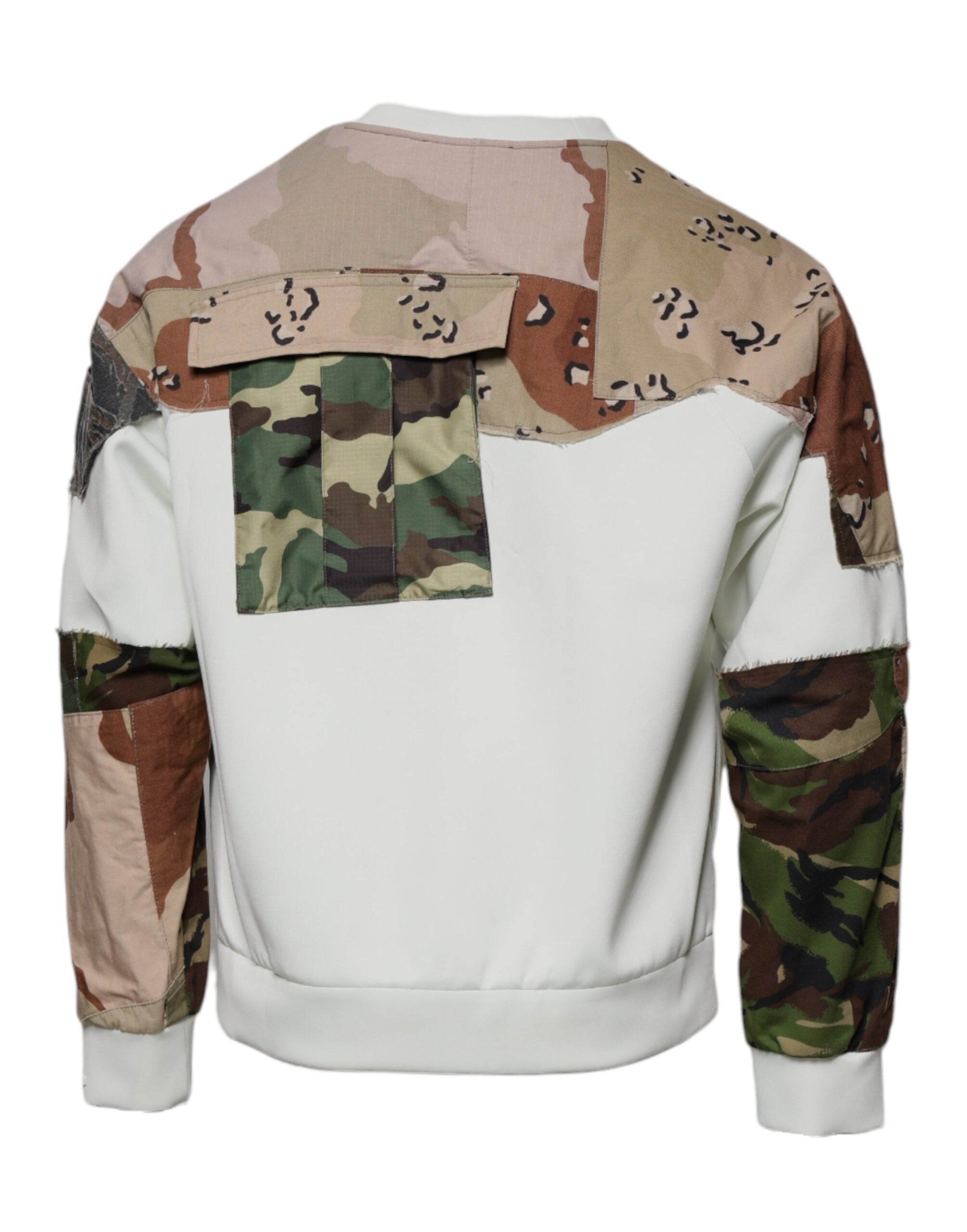 Dolce & Gabbana Multicolor Patchwork Pullover mit Rundhalsausschnitt aus Baumwolle