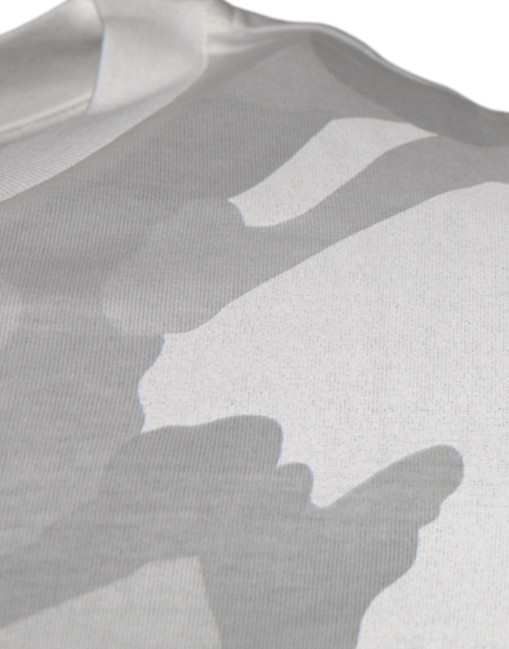 Dolce & Gabbana Weißes Grau Camouflage Baumwoll-T-Shirt mit Rundhalsausschnitt
