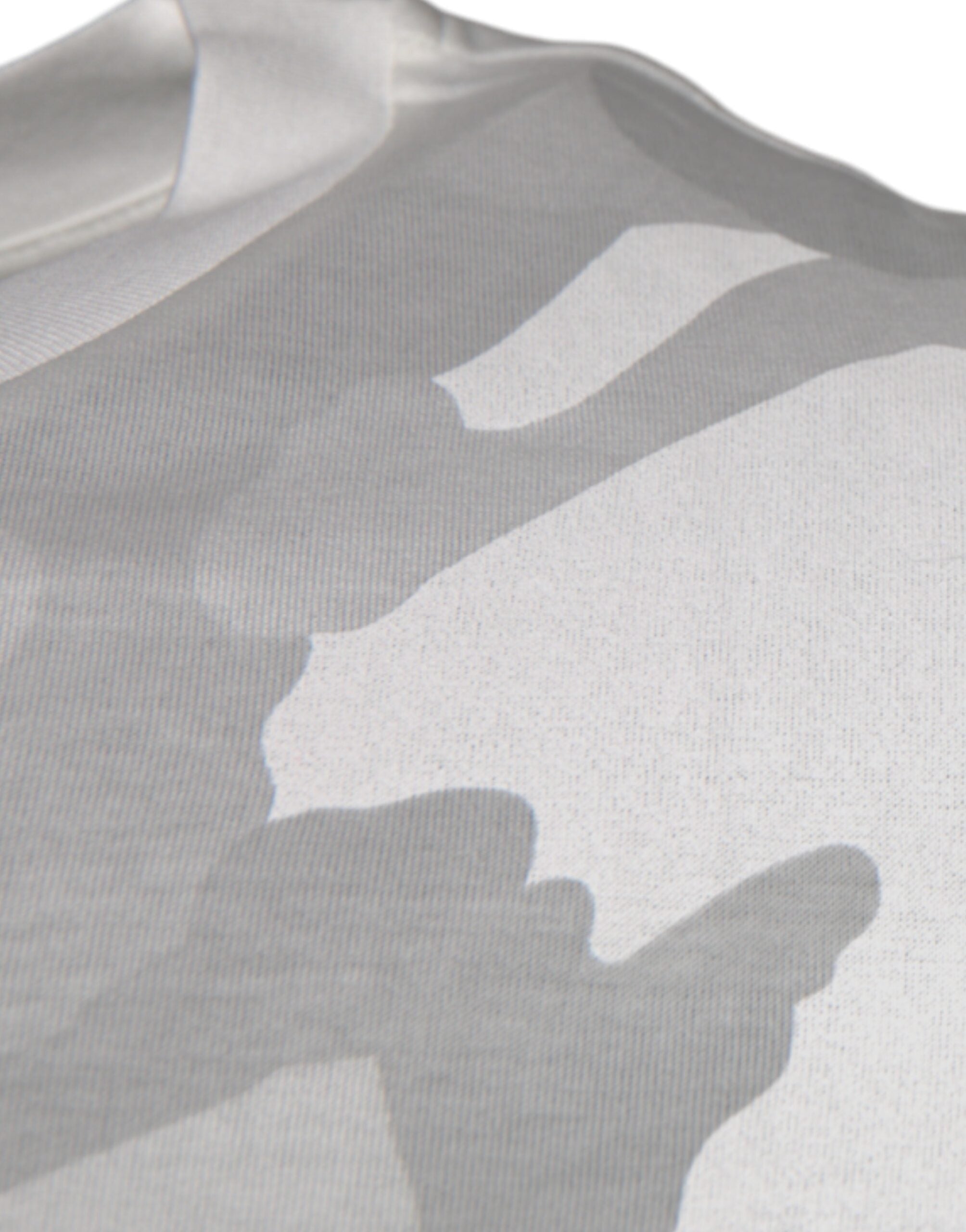 Dolce & Gabbana Weißes Grau Camouflage Baumwoll-T-Shirt mit Rundhalsausschnitt