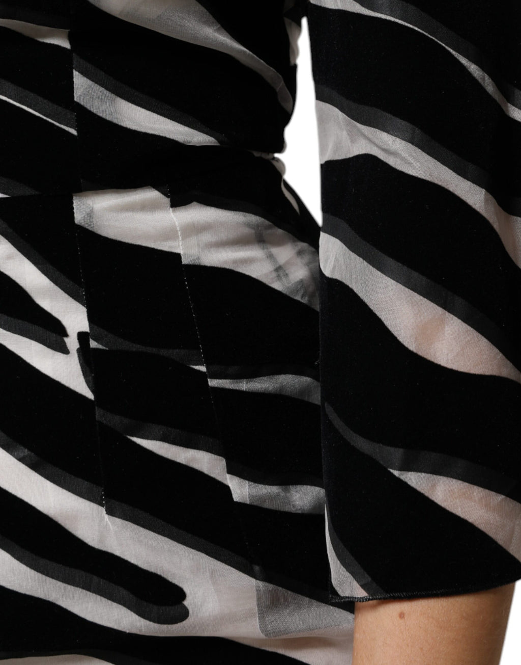 Dolce & Gabbana Zwart-Wit Zebra A-lijn Schede Minijurk