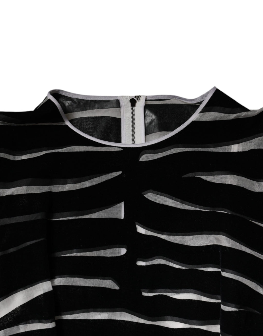 Dolce & Gabbana Zwart-Wit Zebra A-lijn Schede Minijurk