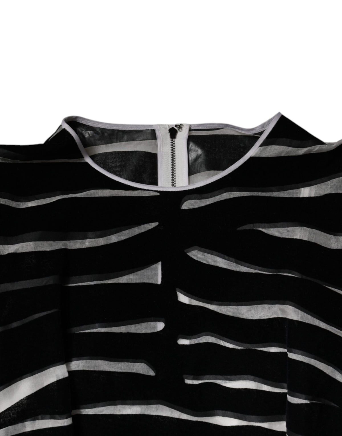 Dolce & Gabbana Zwart-Wit Zebra A-lijn Schede Minijurk