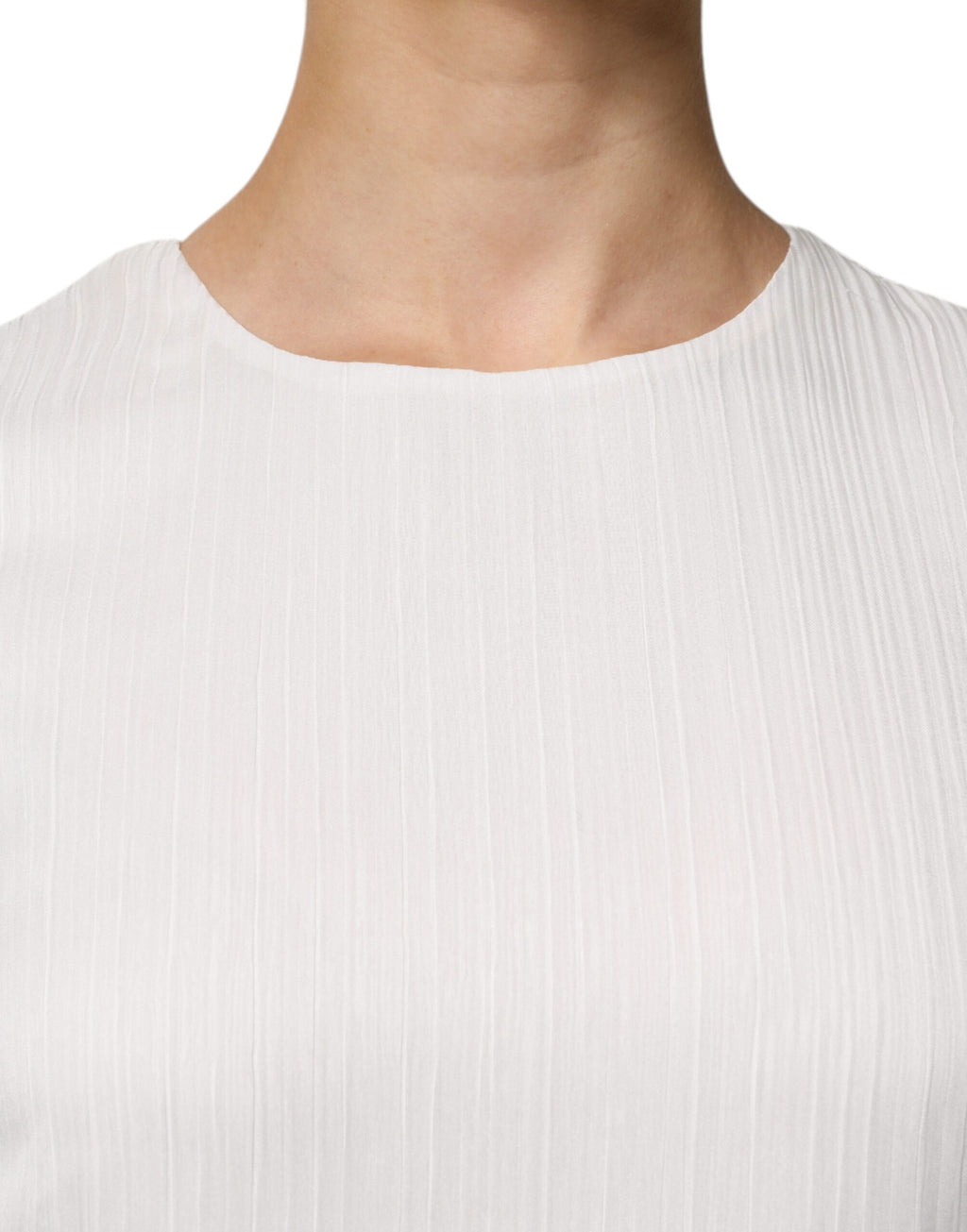 Peserico Weißes ärmelloses Rundhals-Shiftkleid Langes Maxikleid