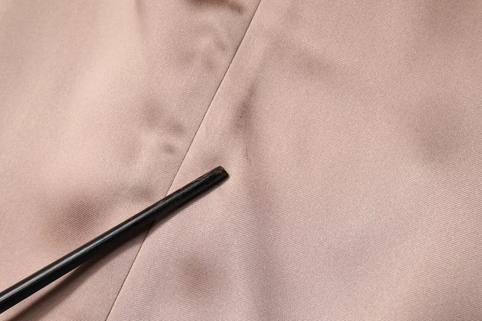 Emporio Armani Rosa Satin Langärmeliges Etuikleid Wickelminikleid