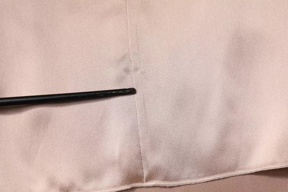 Emporio Armani Rosa Satin Langärmeliges Etuikleid Wickelminikleid