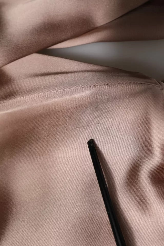 Emporio Armani Rosa Satin Langärmeliges Etuikleid Wickelminikleid
