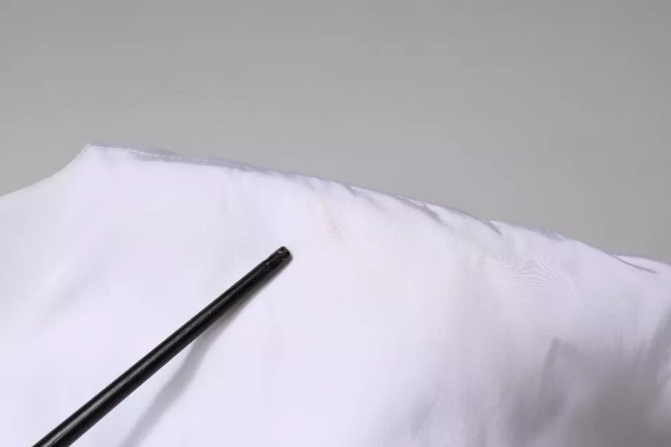 Moschino Couture Weißes bedrucktes Viskose-Minikleid