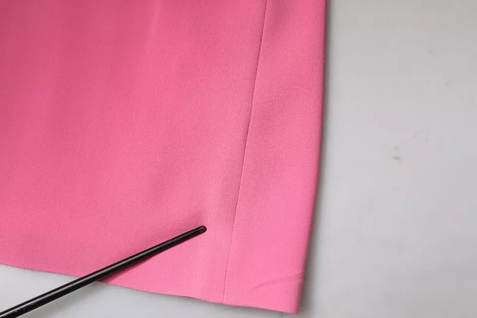 Dondup Rosa Viskose Kurze Ärmel Rückenfreies Etuikleid Mini