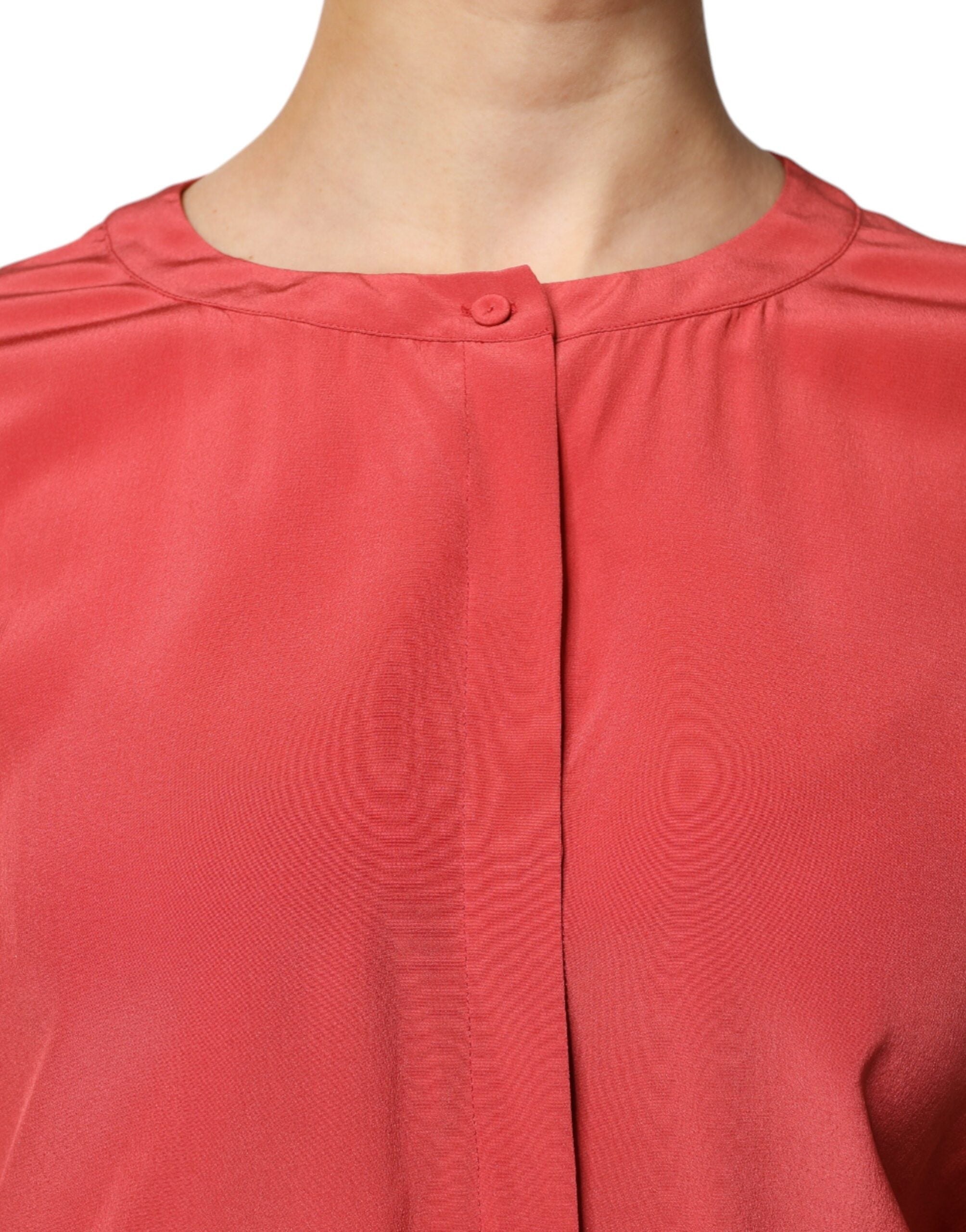 Peserico Rot Langärmeliges Kleid mit Bleistift und Tunnelzug