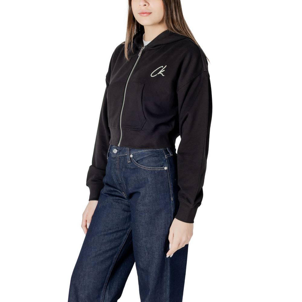 Calvin Klein Jeans Schwarzer Baumwoll-Kapuzenpulli