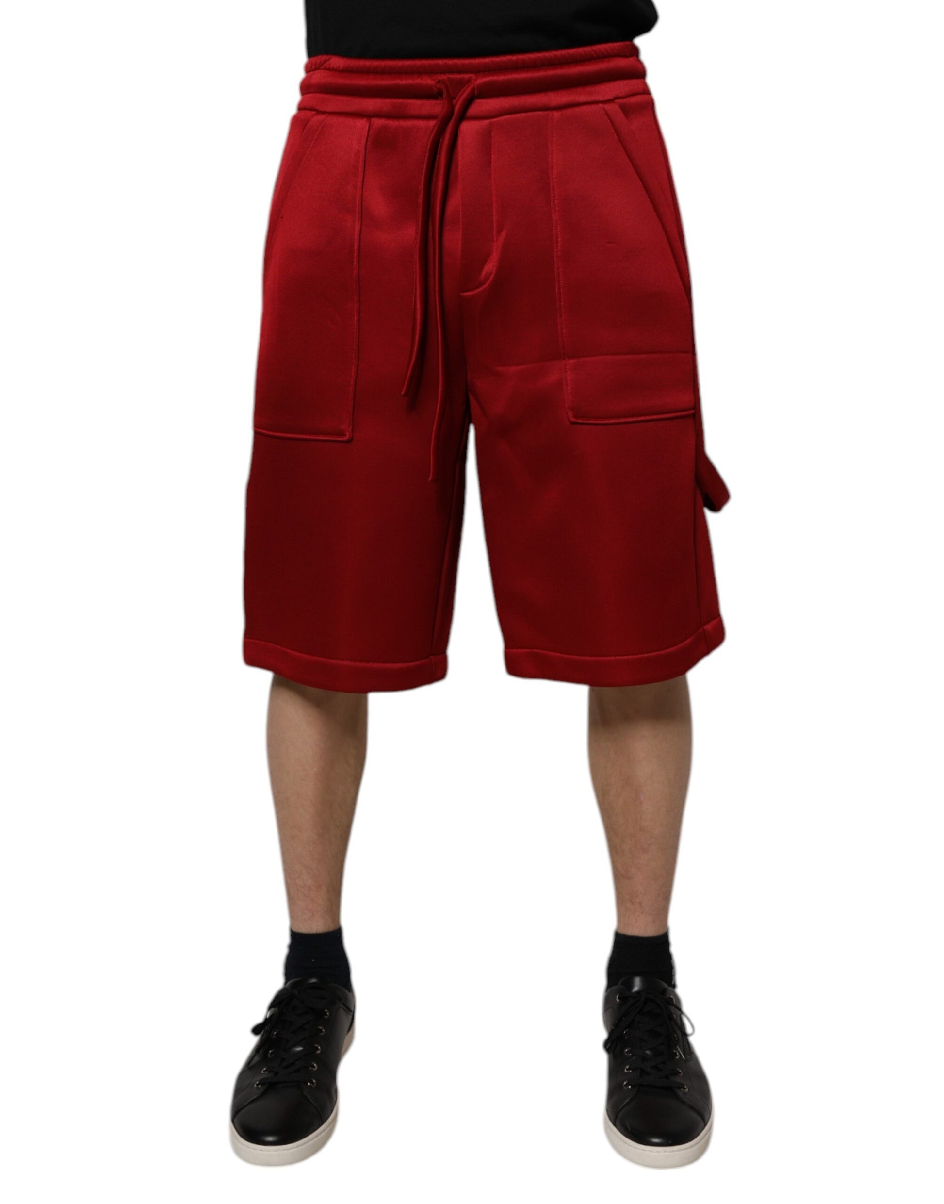 Dolce & Gabbana Kastanienbraune Bermuda-Shorts aus Viskose-Nylon mit mittlerer Taille