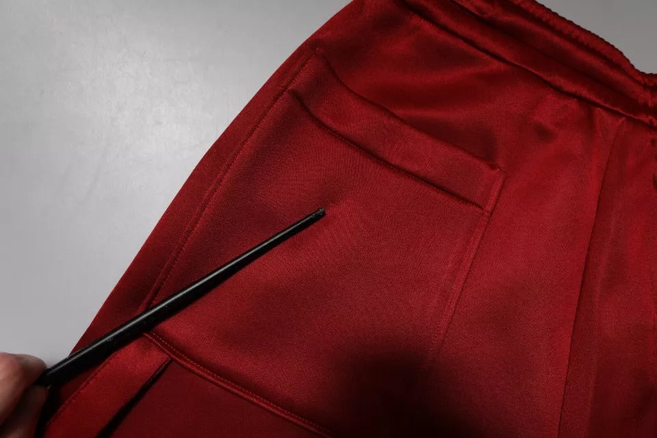 Dolce & Gabbana Kastanienbraune Bermuda-Shorts aus Viskose-Nylon mit mittlerer Taille