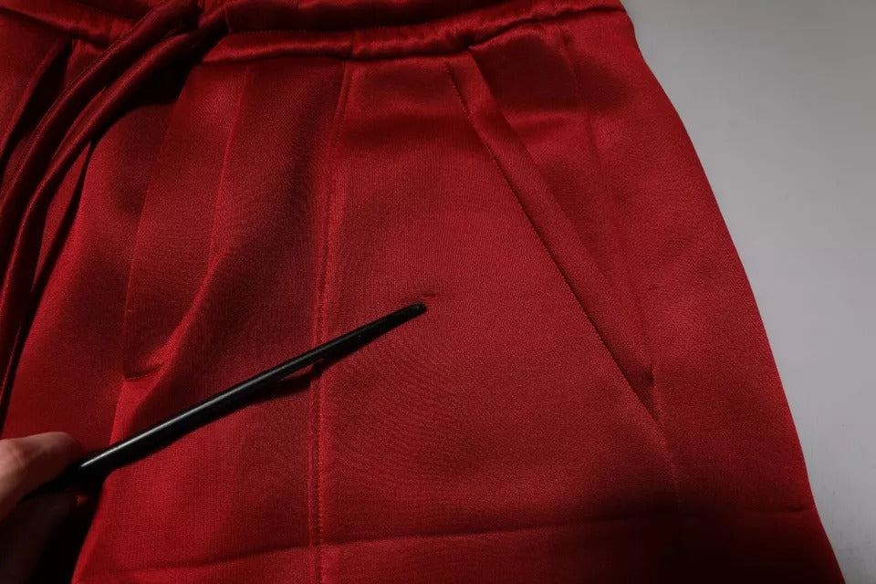 Dolce & Gabbana Kastanienbraune Bermuda-Shorts aus Viskose-Nylon mit mittlerer Taille