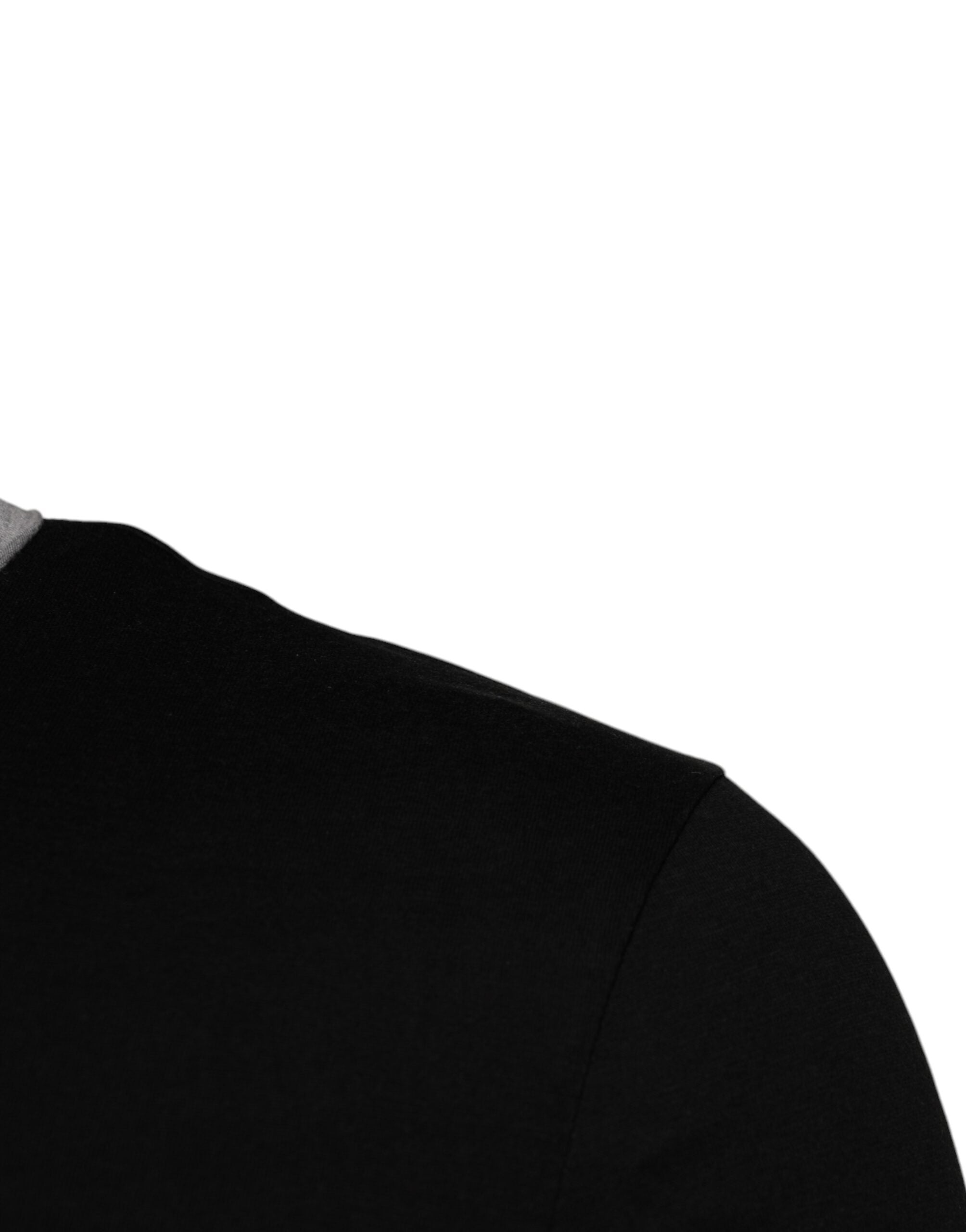 Dolce & Gabbana Schwarzes Logo Baumwolle Rundhalsausschnitt Männer T-shirt