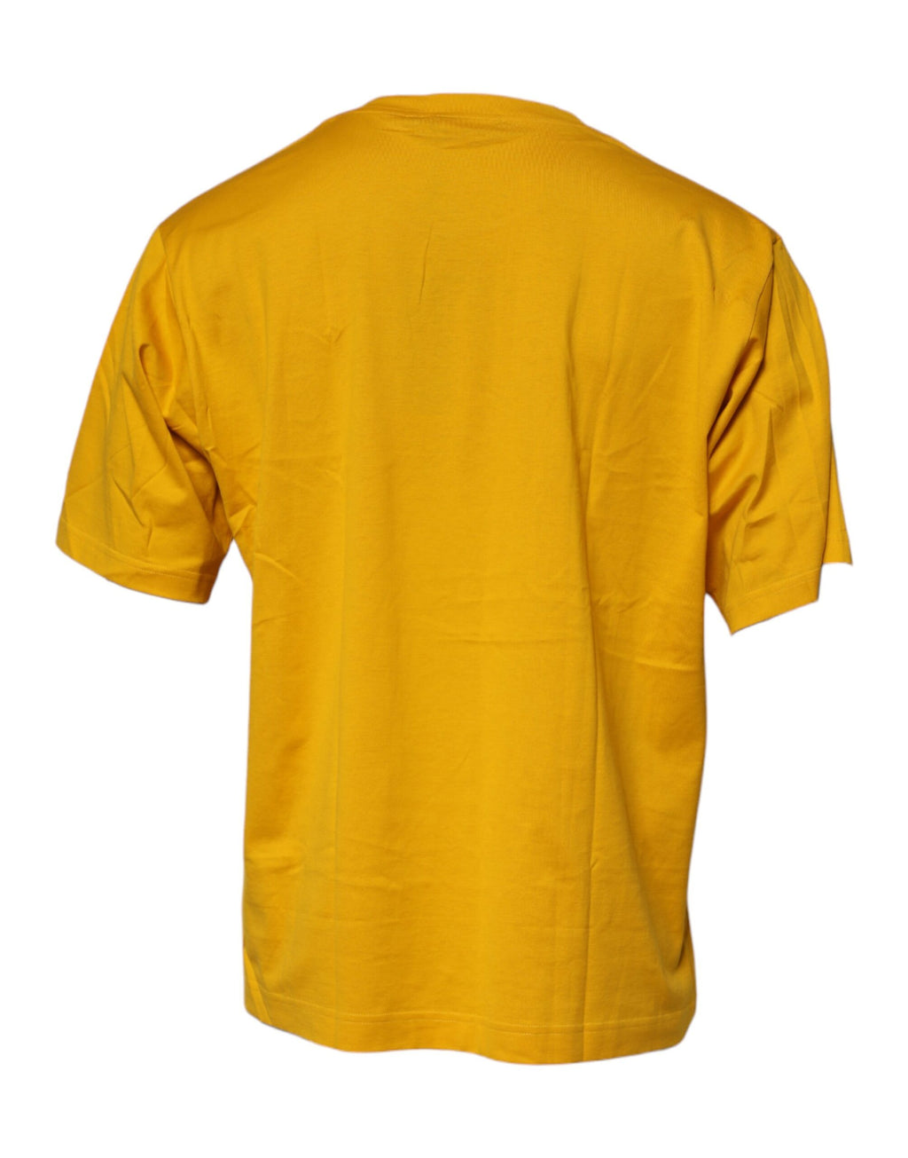 Dolce & Gabbana Dunkelgelbes Baumwoll-T-Shirt mit Logo für Herren und Rundhalsausschnitt