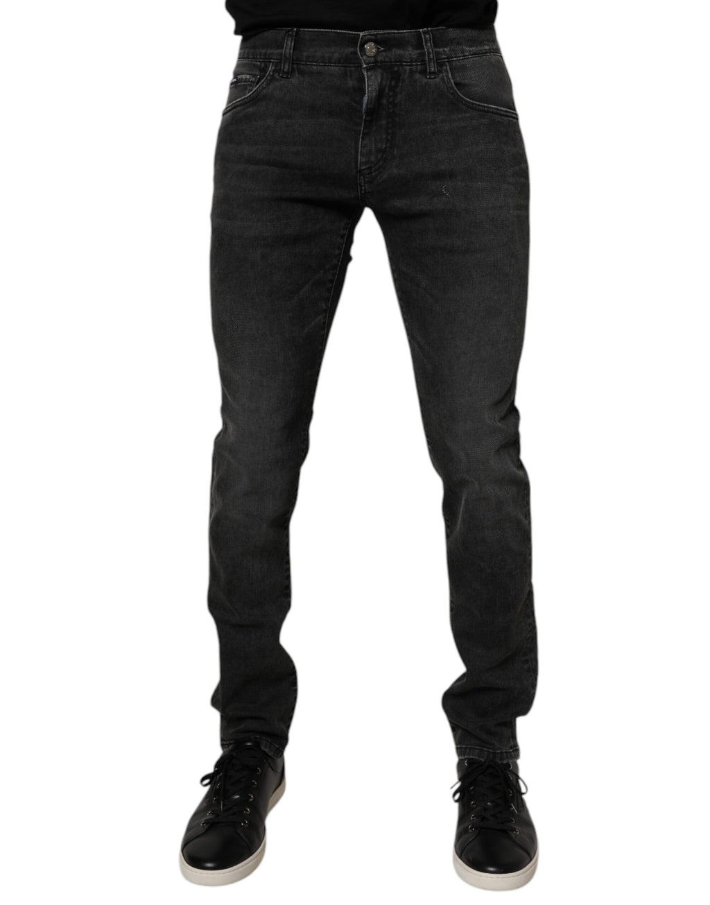Dolce & Gabbana Schwarze Baumwoll-Stretch-Skinny-Denim-Jeans für Männer