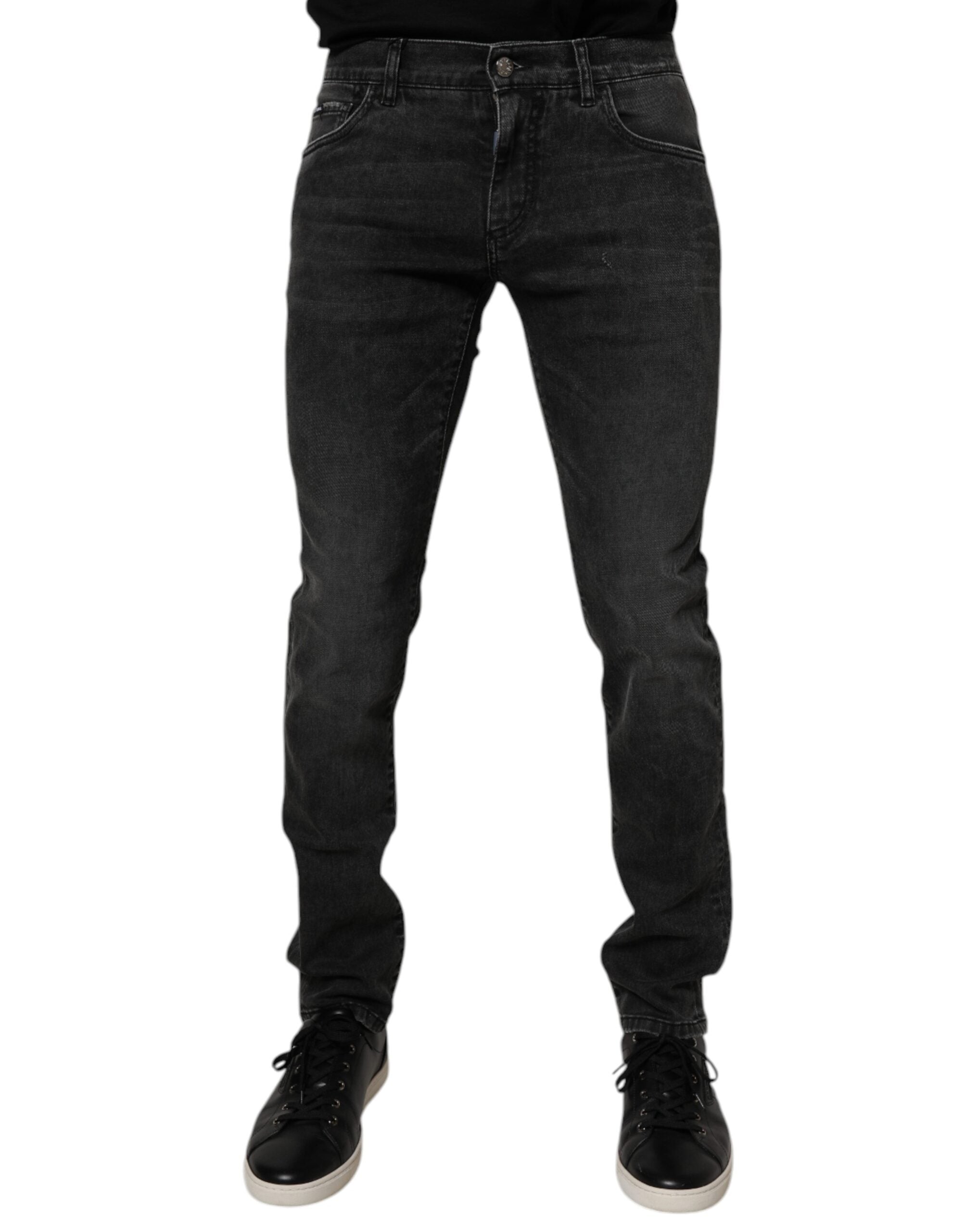 Dolce & Gabbana Schwarze Baumwoll-Stretch-Skinny-Denim-Jeans für Männer