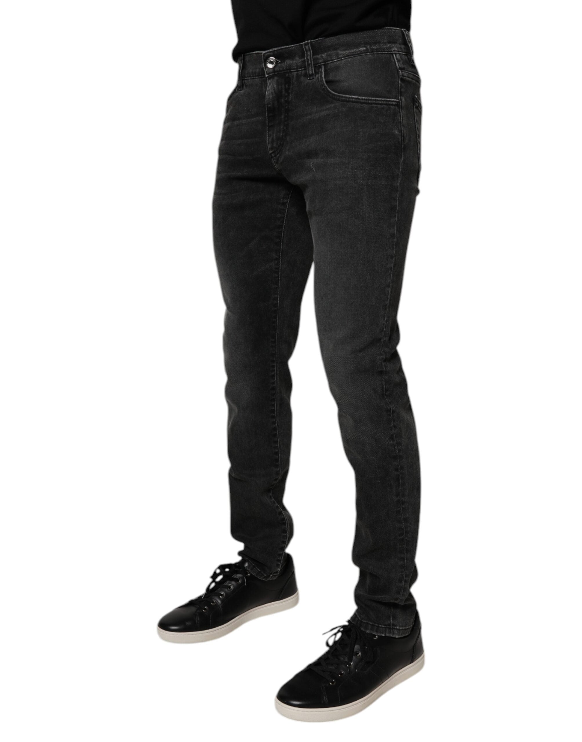 Dolce & Gabbana Schwarze Baumwoll-Stretch-Skinny-Denim-Jeans für Männer