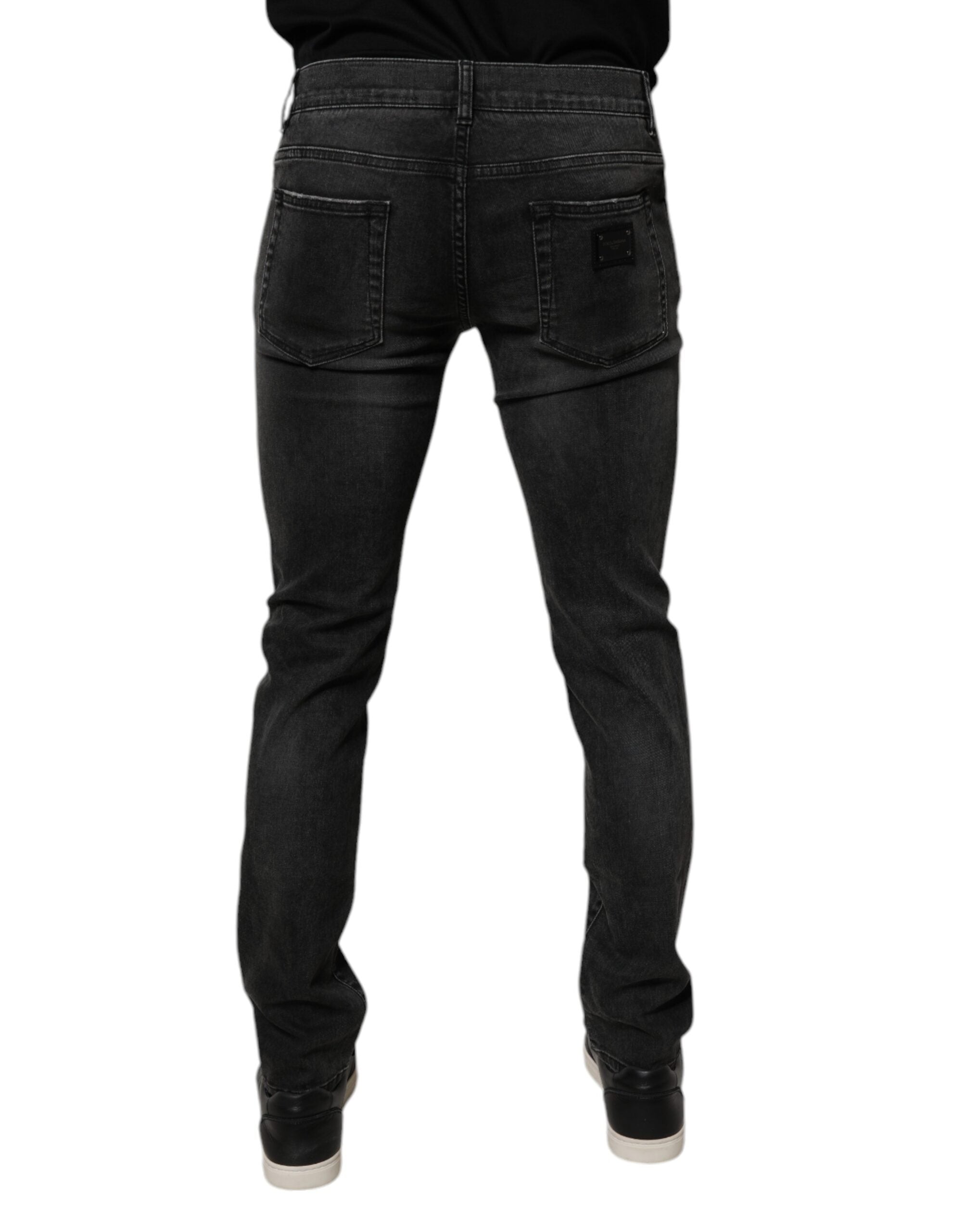 Dolce & Gabbana Schwarze Baumwoll-Stretch-Skinny-Denim-Jeans für Männer