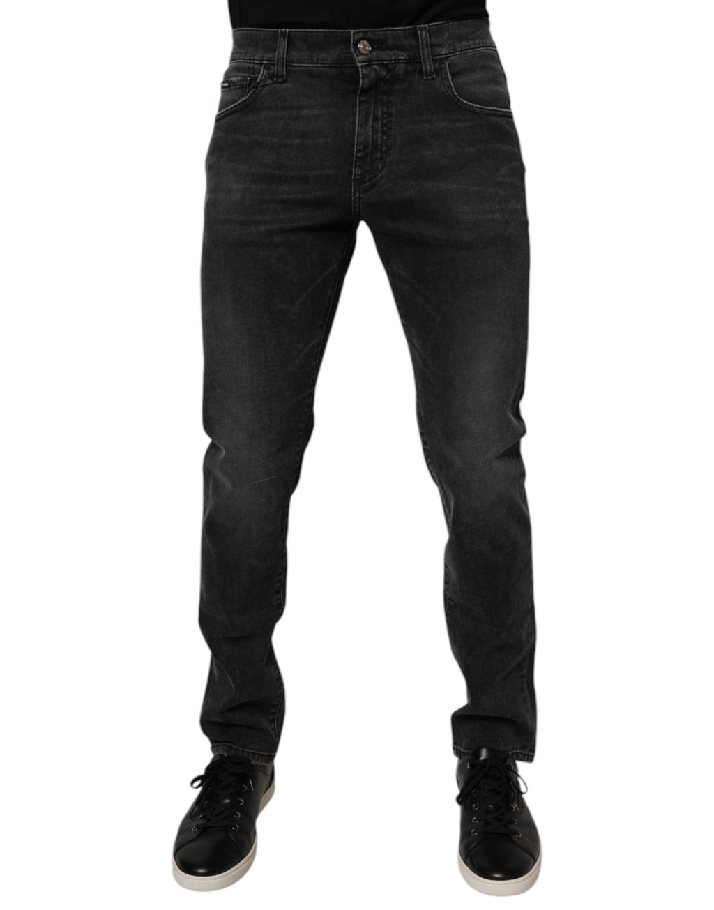 Dolce & Gabbana Schwarze Baumwoll-Stretch-Skinny-Denim-Jeans für Männer