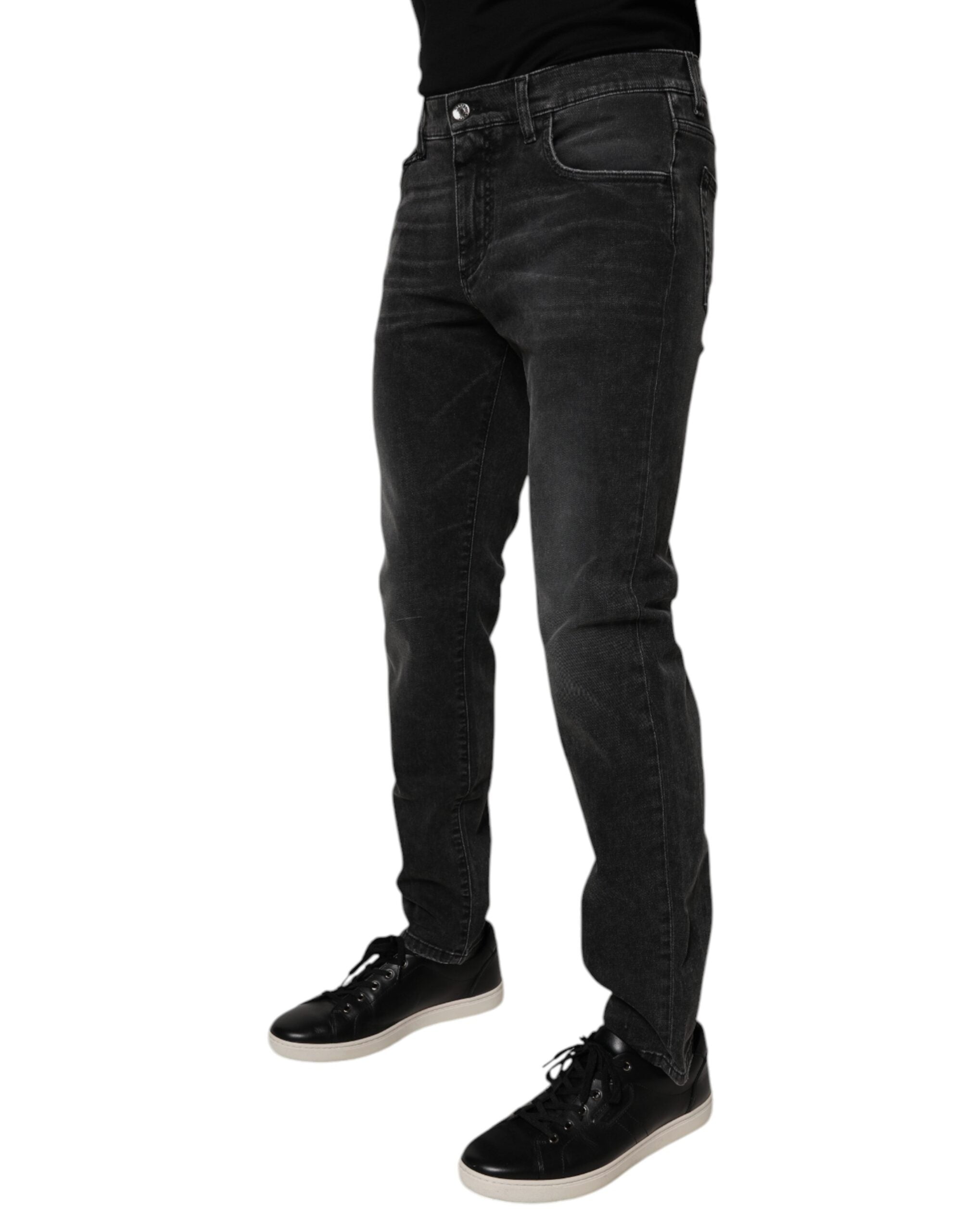 Dolce & Gabbana Schwarze Baumwoll-Stretch-Skinny-Denim-Jeans für Männer