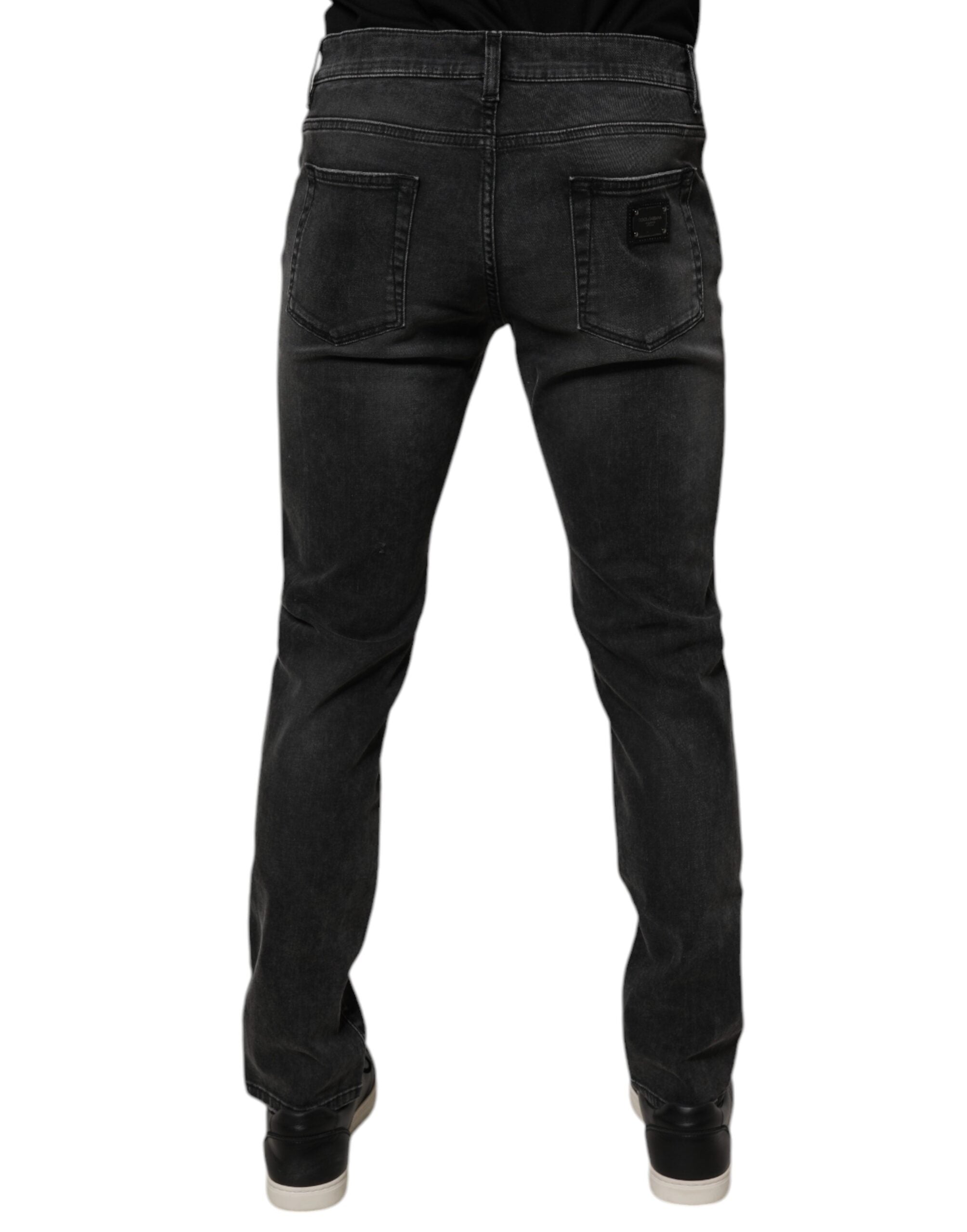 Dolce & Gabbana Schwarze Baumwoll-Stretch-Skinny-Denim-Jeans für Männer