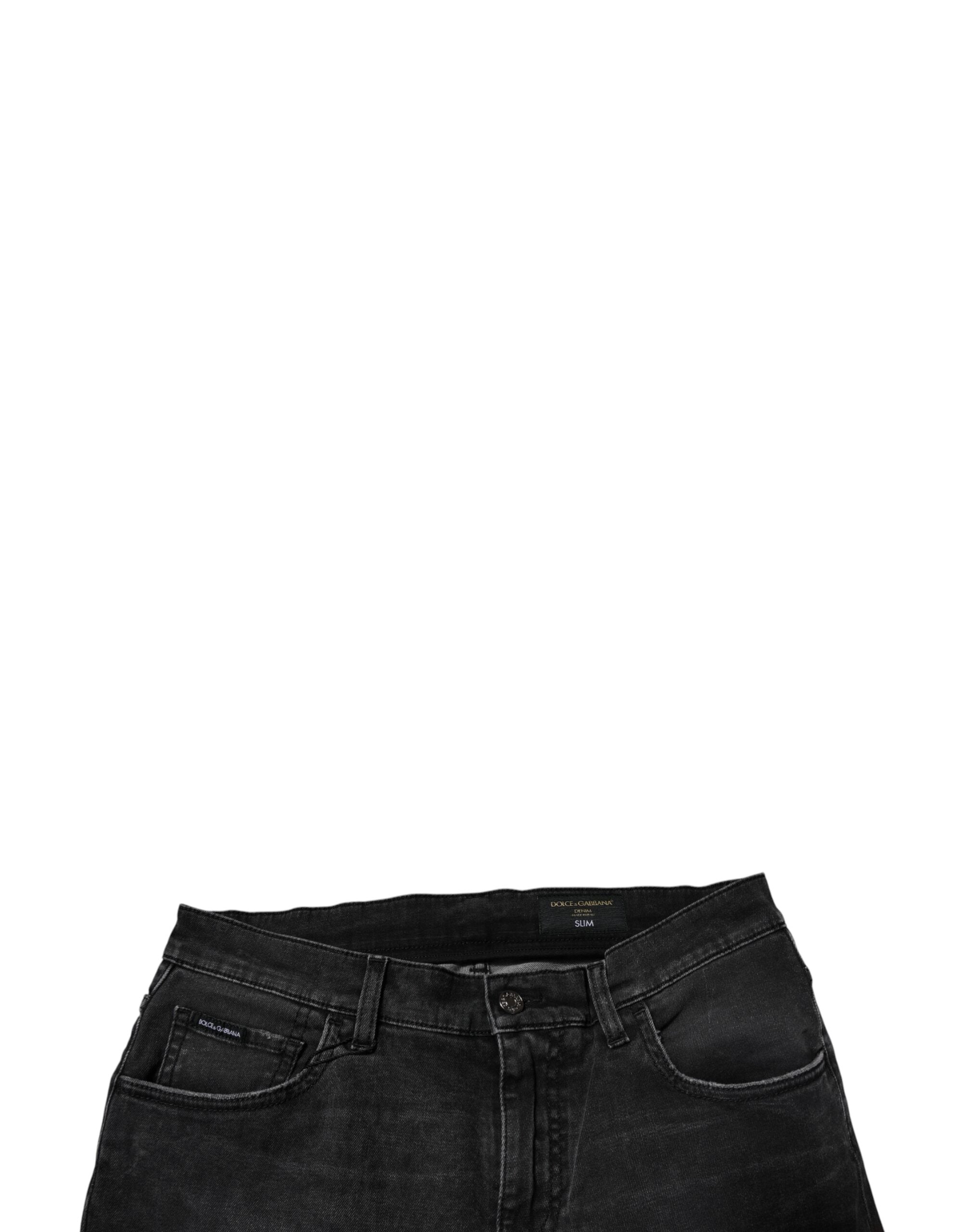 Dolce & Gabbana Schwarze Baumwoll-Stretch-Skinny-Denim-Jeans für Männer