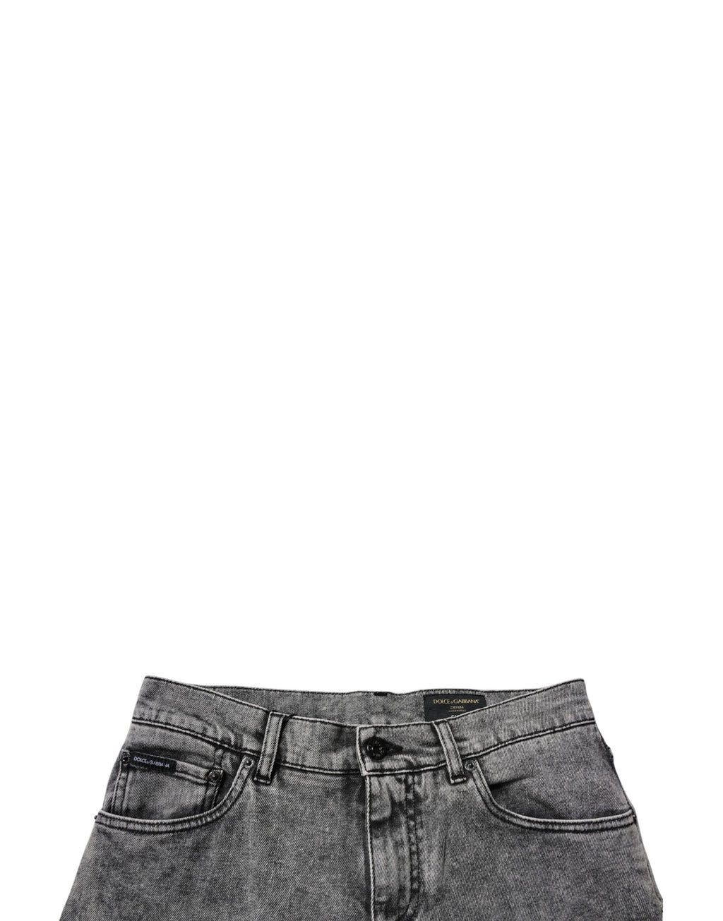 Dolce & Gabbana Dunkelgraue Slim Fit Denim Jeans aus gewaschener Baumwolle