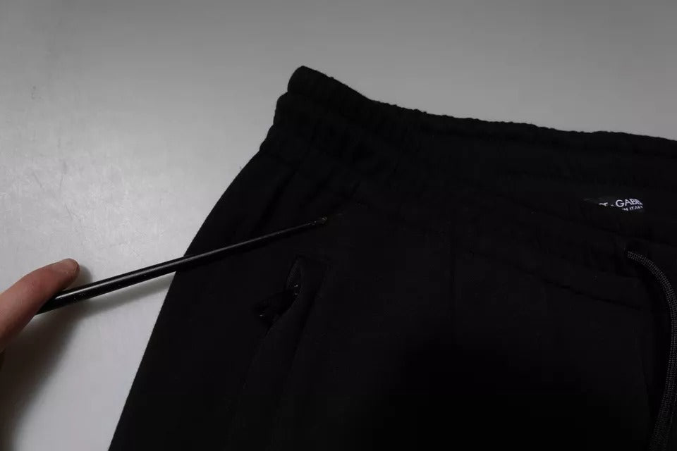 Dolce & Gabbana Schwarze Baumwoll-Jogging-Hose