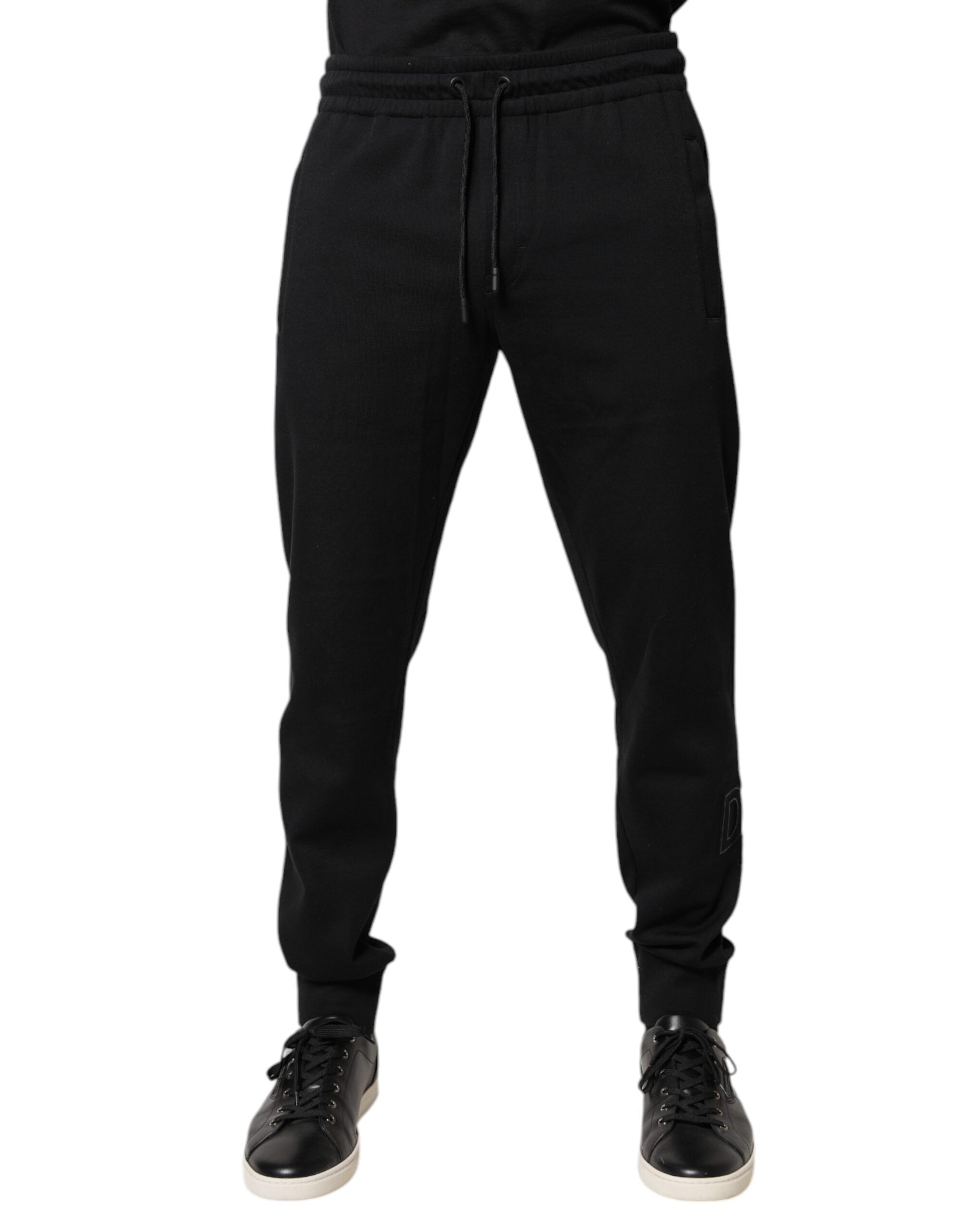 Dolce & Gabbana Schwarze Baumwoll-Jogging-Hose
