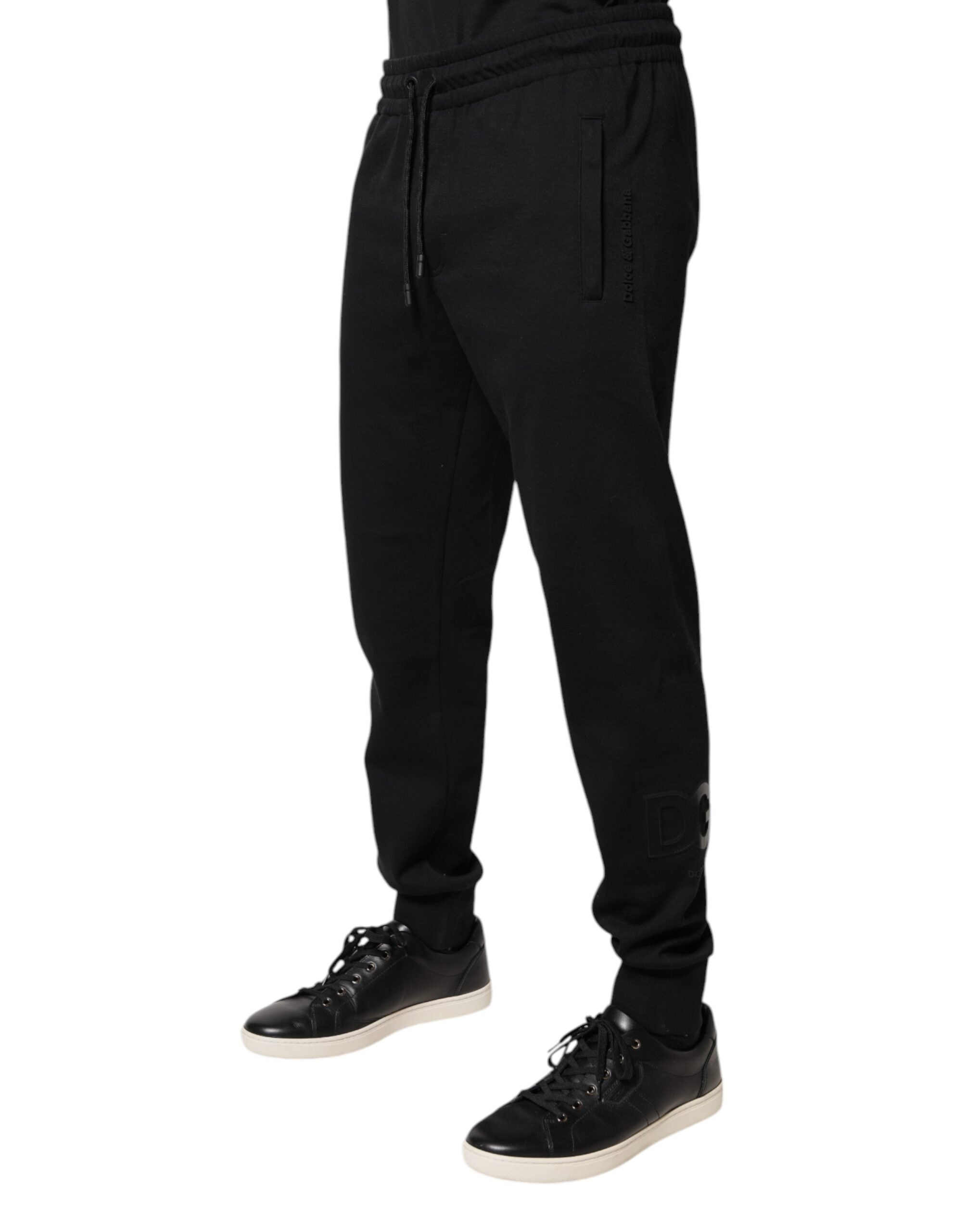 Dolce & Gabbana Schwarze Baumwoll-Jogging-Hose