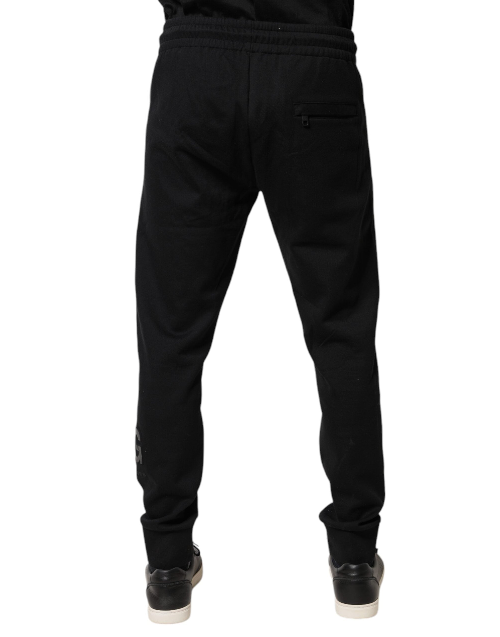 Dolce & Gabbana Schwarze Baumwoll-Jogging-Hose