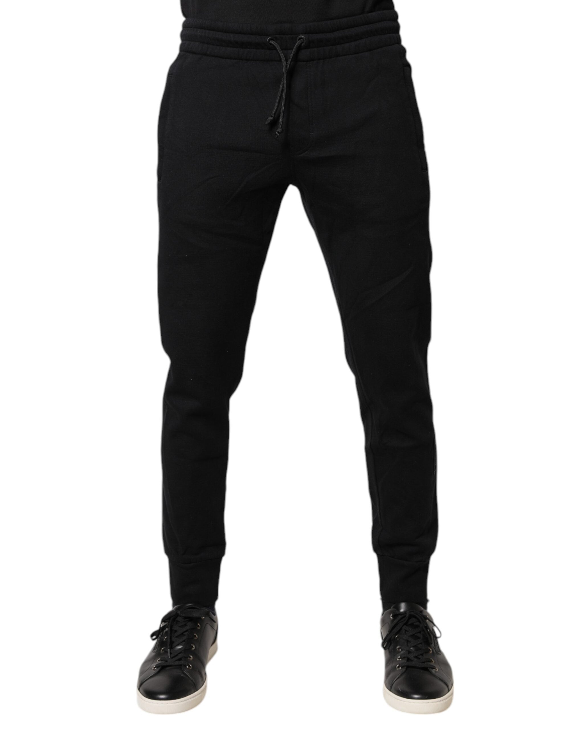 Dolce & Gabbana Schwarze Baumwoll-Jogging-Hose