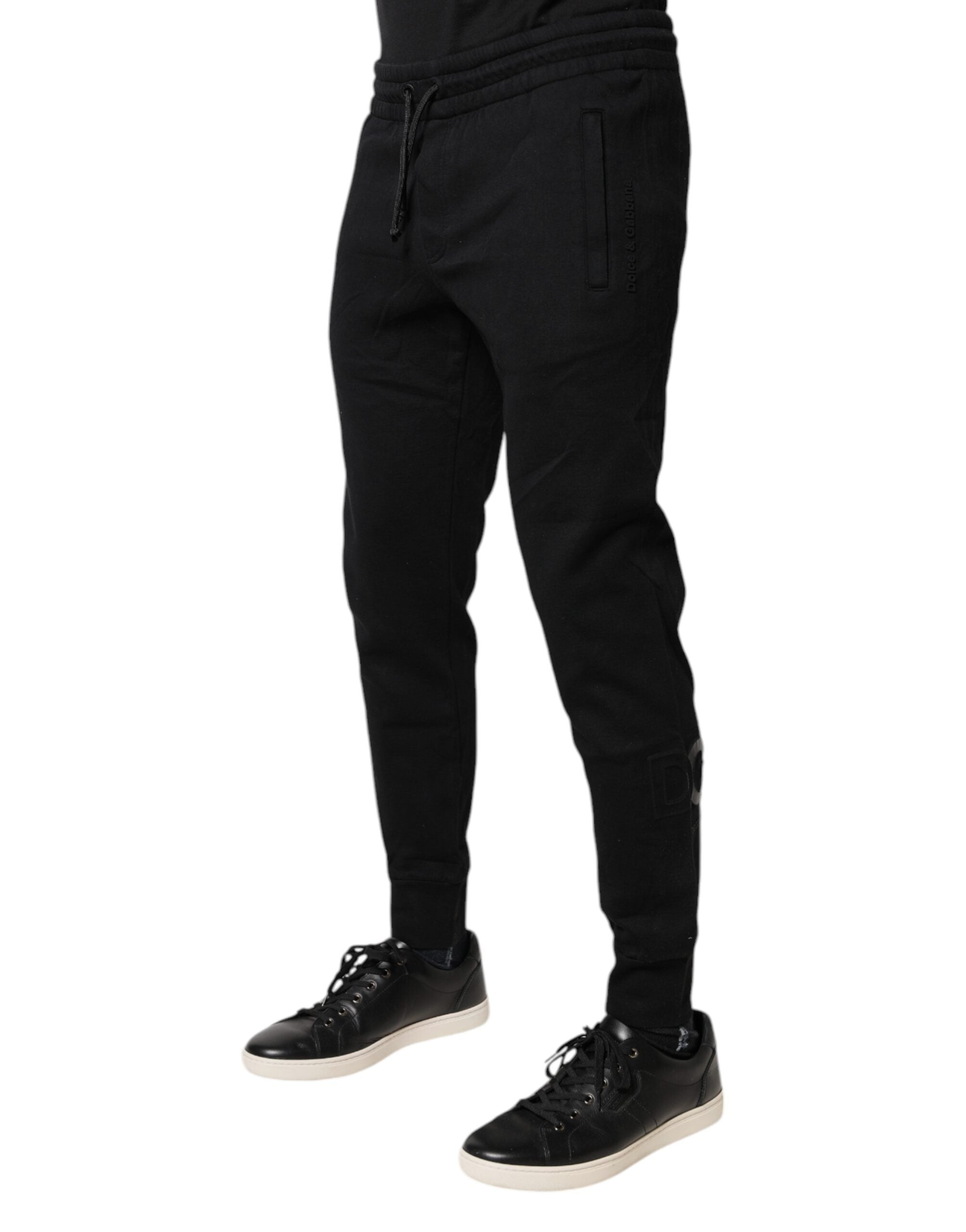 Dolce & Gabbana Schwarze Baumwoll-Jogging-Hose