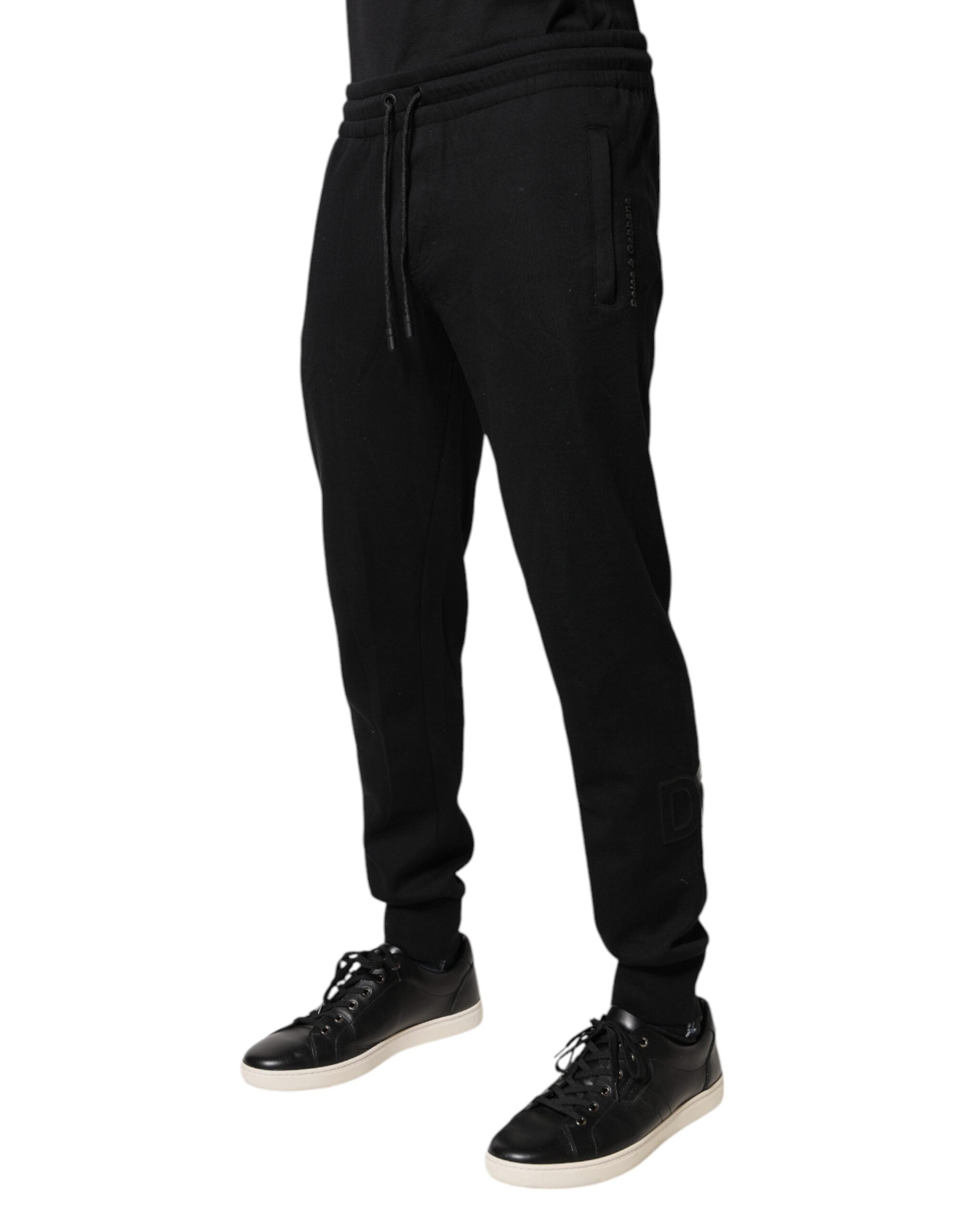Dolce & Gabbana Schwarze Baumwoll-Jogging-Hose