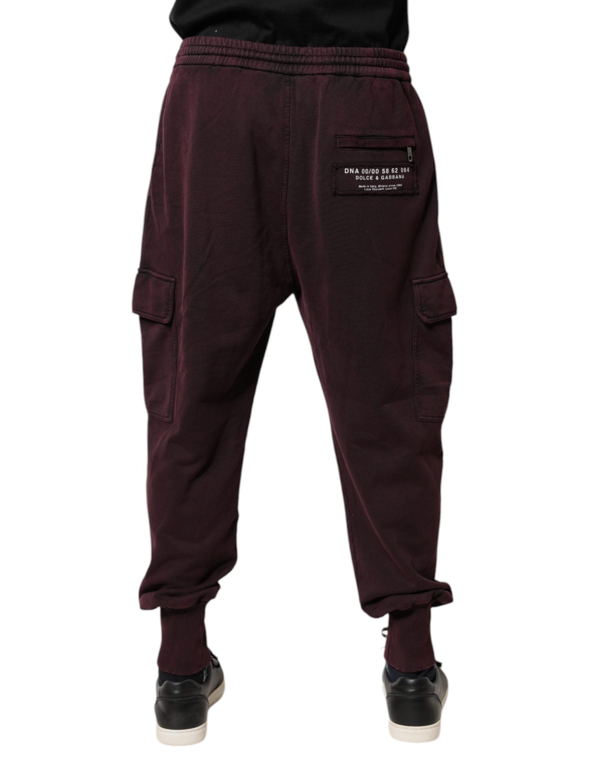 Dolce & Gabbana Dunkelviolette Cargo-Jogger-Hose aus Baumwolle