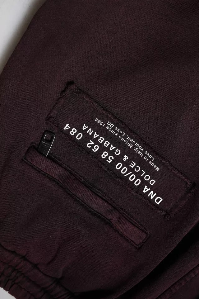 Dolce & Gabbana Dunkelviolette Cargo-Jogger-Hose aus Baumwolle