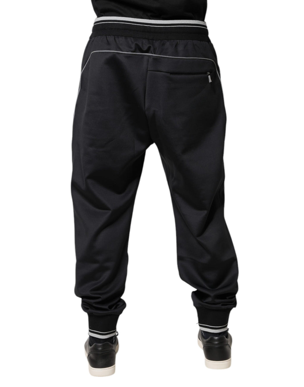 Dolce & Gabbana Schwarze Polyester-Logo-Jogger-Hose