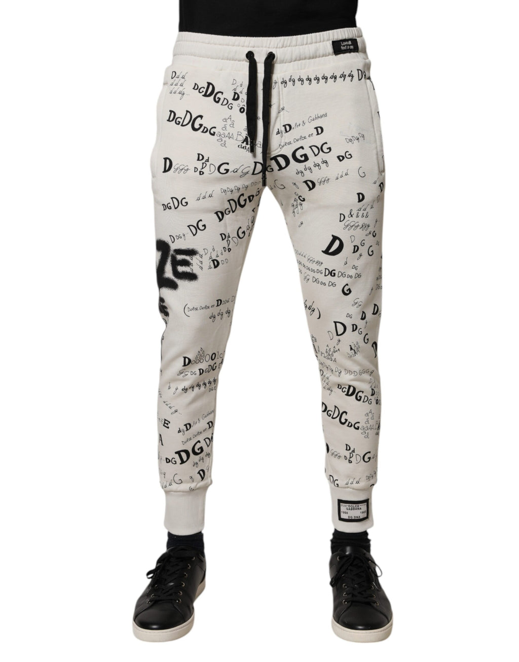 Dolce & Gabbana Weiße bedruckte Baumwoll-Jogger-Sweatpants