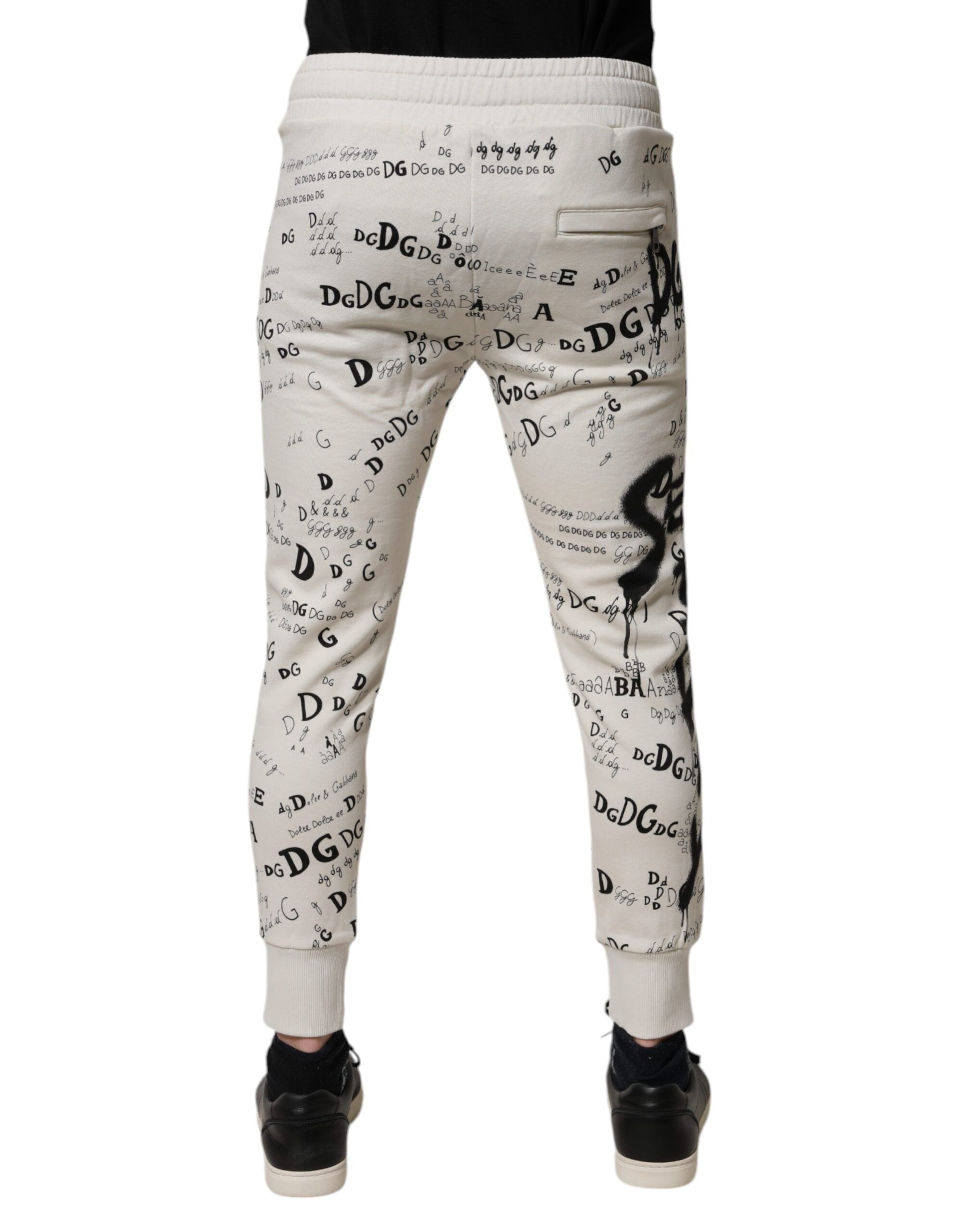 Dolce & Gabbana Weiße bedruckte Baumwoll-Jogger-Sweatpants