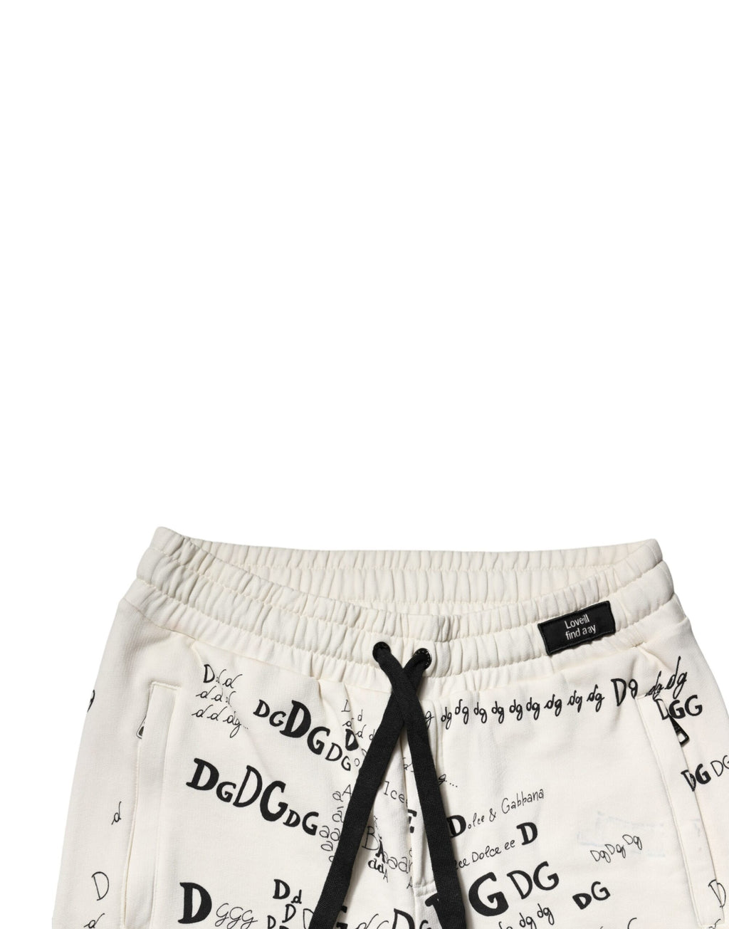 Dolce & Gabbana Weiße bedruckte Baumwoll-Jogger-Sweatpants