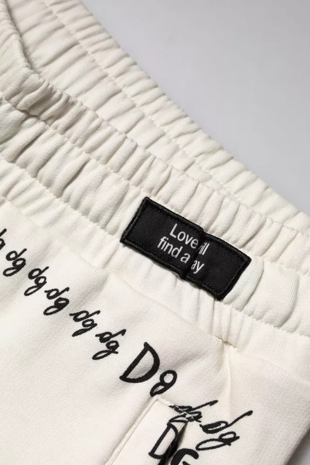 Dolce & Gabbana Weiße bedruckte Baumwoll-Jogger-Sweatpants